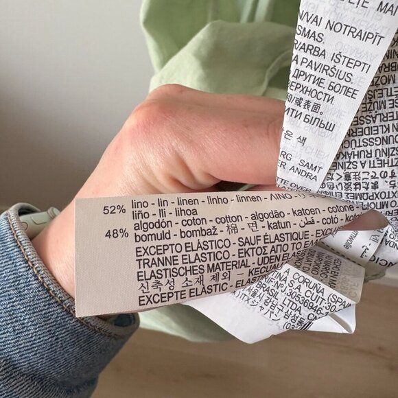 Zara Linen Cotton Halter Midi Dress Blogger Fav Green Size Small - Picture 6 of 6